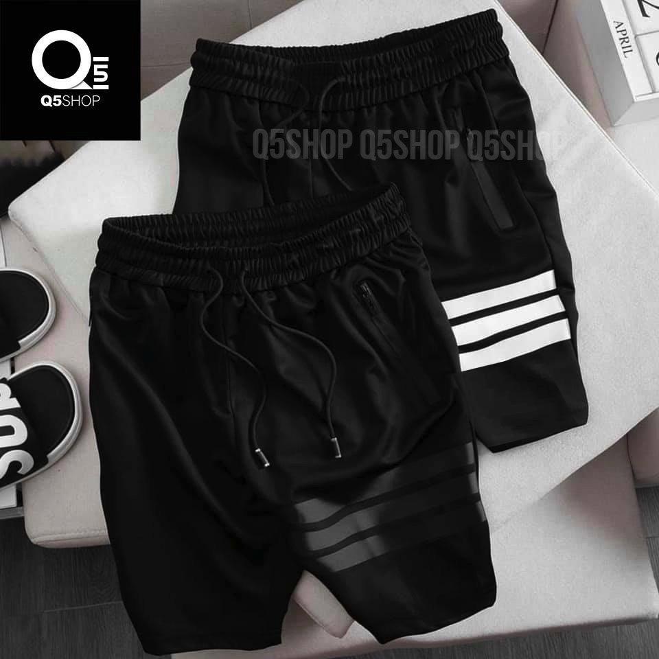 Quần Ngố nam Quần short nam kẻ sọc chất kiệu vải nỉ trơn cao cấp thoáng mát không xù hè Q5