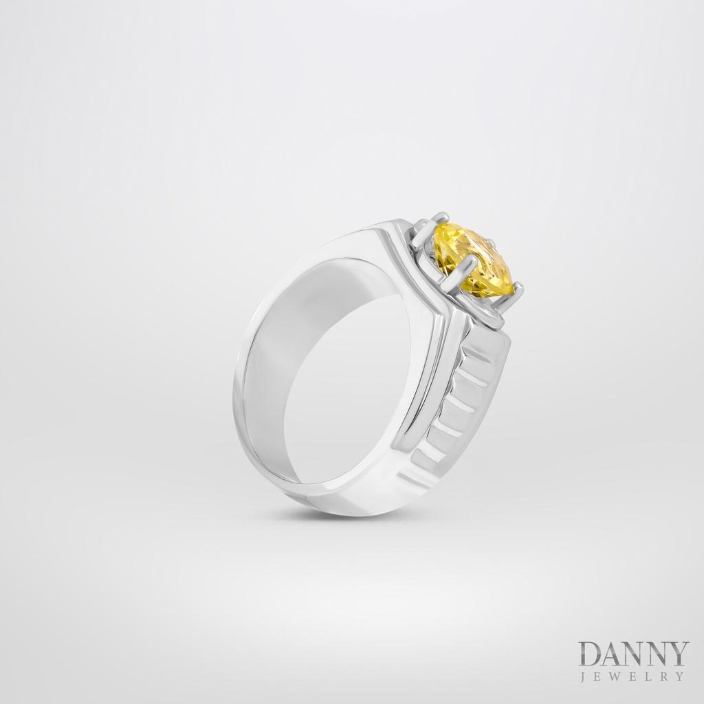 Nhẫn Nam Danny Jewelry Bạc 925 Đá Chủ Citrine Xi Rhodium HNN003