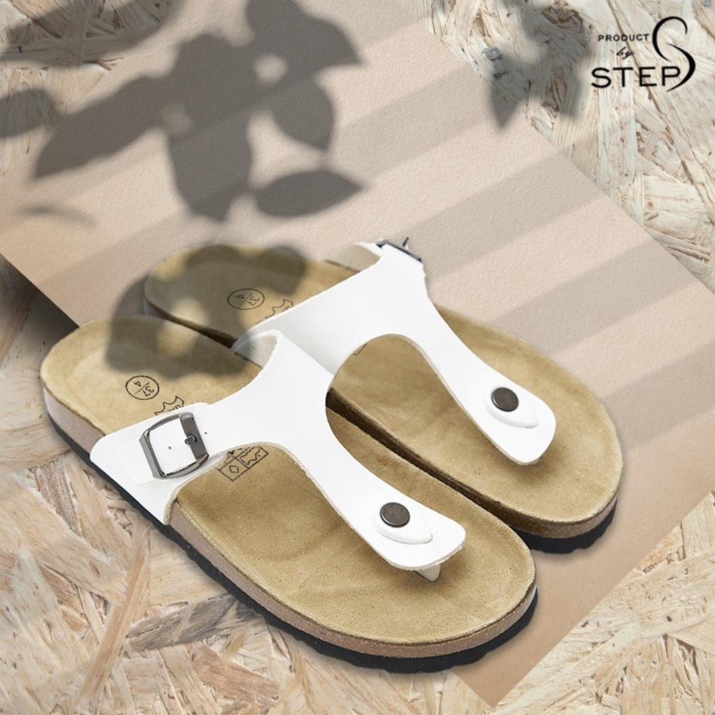 Dép đế trấu Unisex Da tổng hợp quai kẹp