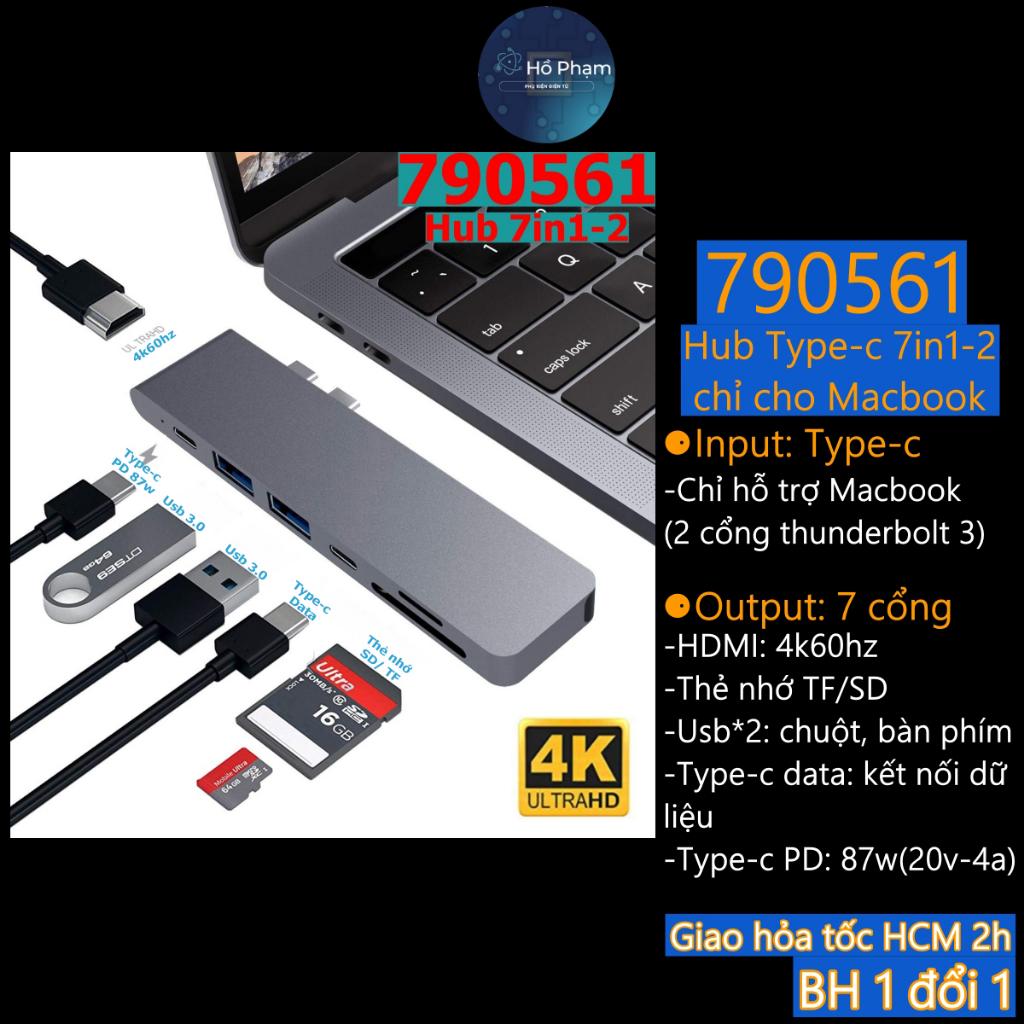 Hub Usb type-c (Thunderbolt 3) ra HDMI, VGA, Ethernet cho Táo Air/ Pro 2020 M1 - Hồ Phạm