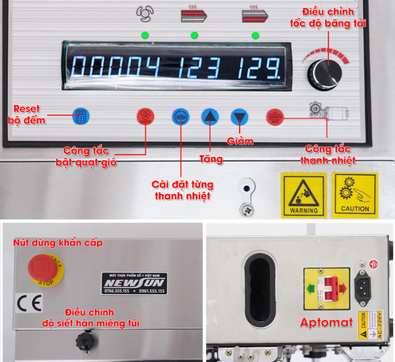 Máy hàn miệng túi Kunba SMT-150LW NEWSUN - Hàn nằm, hàn đứng, in date chìm - Hàng chính hãng