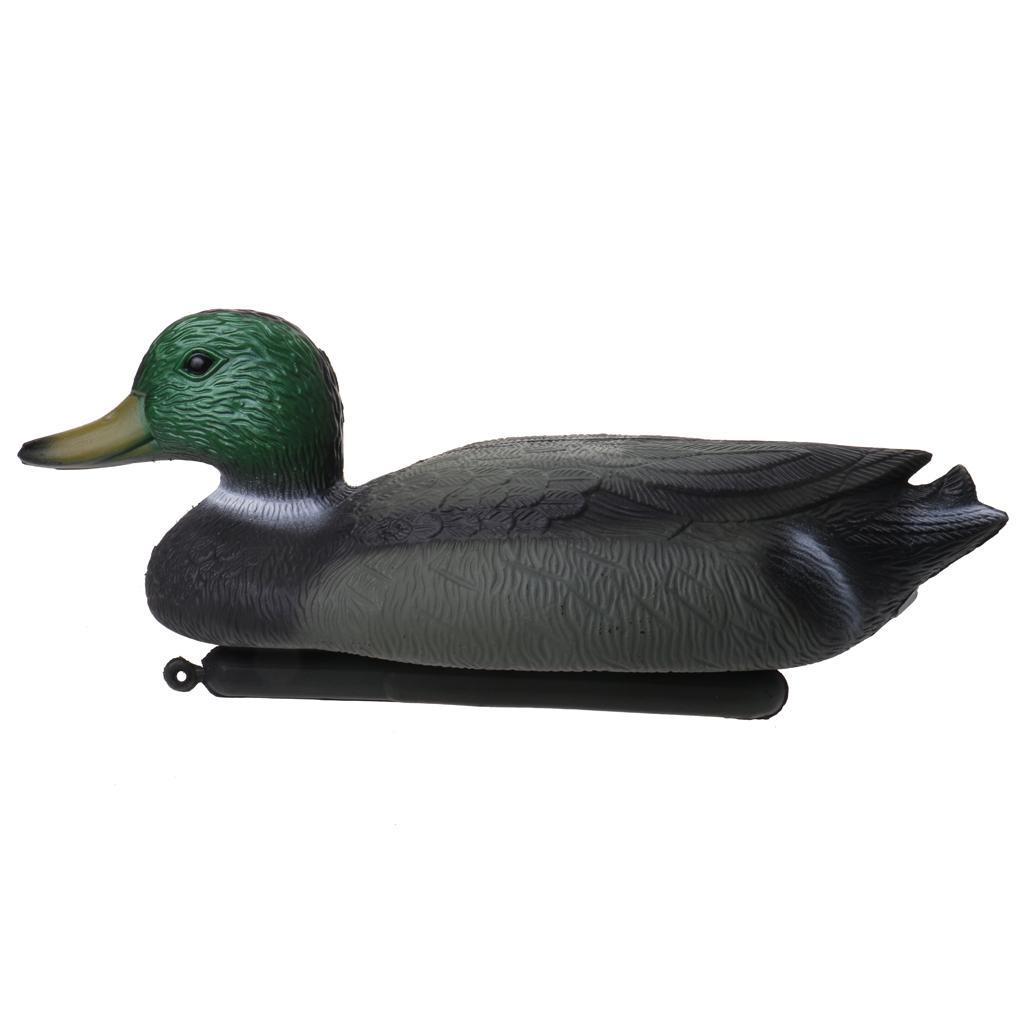 Fishing Hunting Male Decoy Duck Decoy Drake w/ Floating Keel - Green