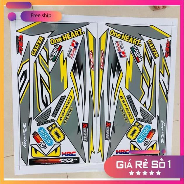 Tem rời Winner GTR 2018 vàng đen xám 3 lớp cao cấp bảo hành màu sắc vĩnh viễn