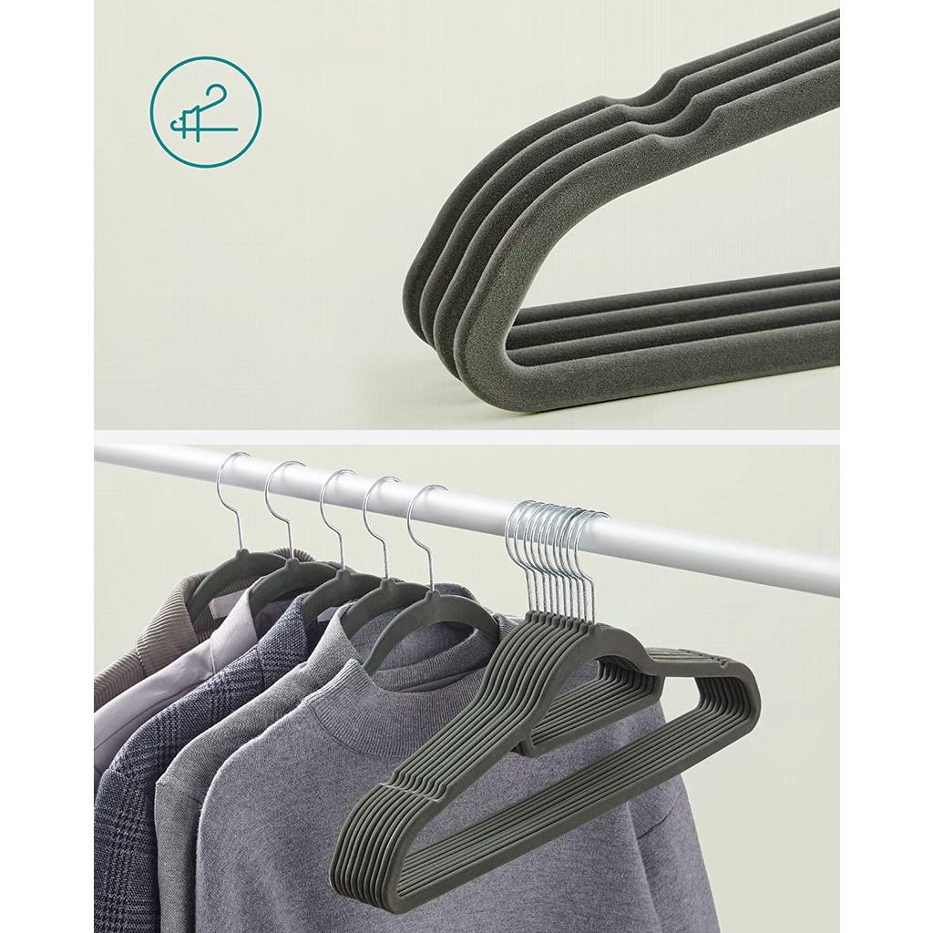 Móc Treo Quần Áo Songmics Velvet Coat Hanger 50 Cái, Bọc Nhung, Độ Mở Lý Tưởng Treo Quần Áo, Nhập Đức