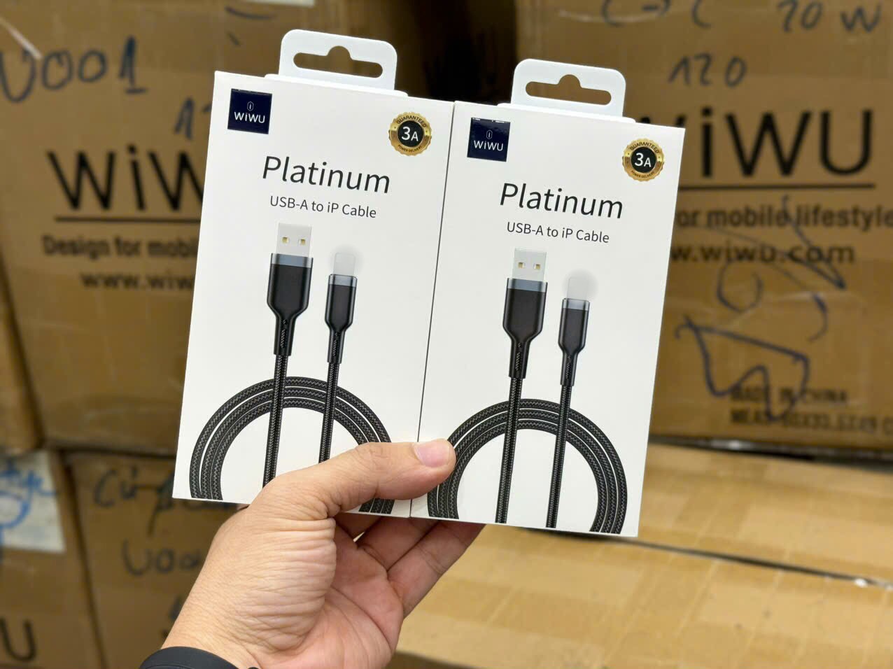 Cáp Dữ Liệu WiWu Platinum Cable Wi-C019 USB-C to Iphone thân bện nylon , chống cong, chống vướng víu - Hàng Chính Hãng