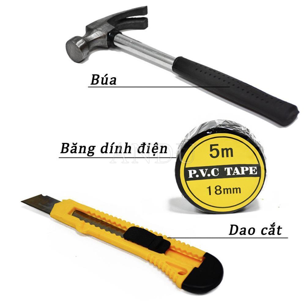 Dụng Cụ Sửa Chữa 16 Món Đa Năng, Bộ Đồ Nghề Sửa Chữa Cơ Khí Cho Mọi Gia Đình, Búa, Cờ Lê, Kìm,...