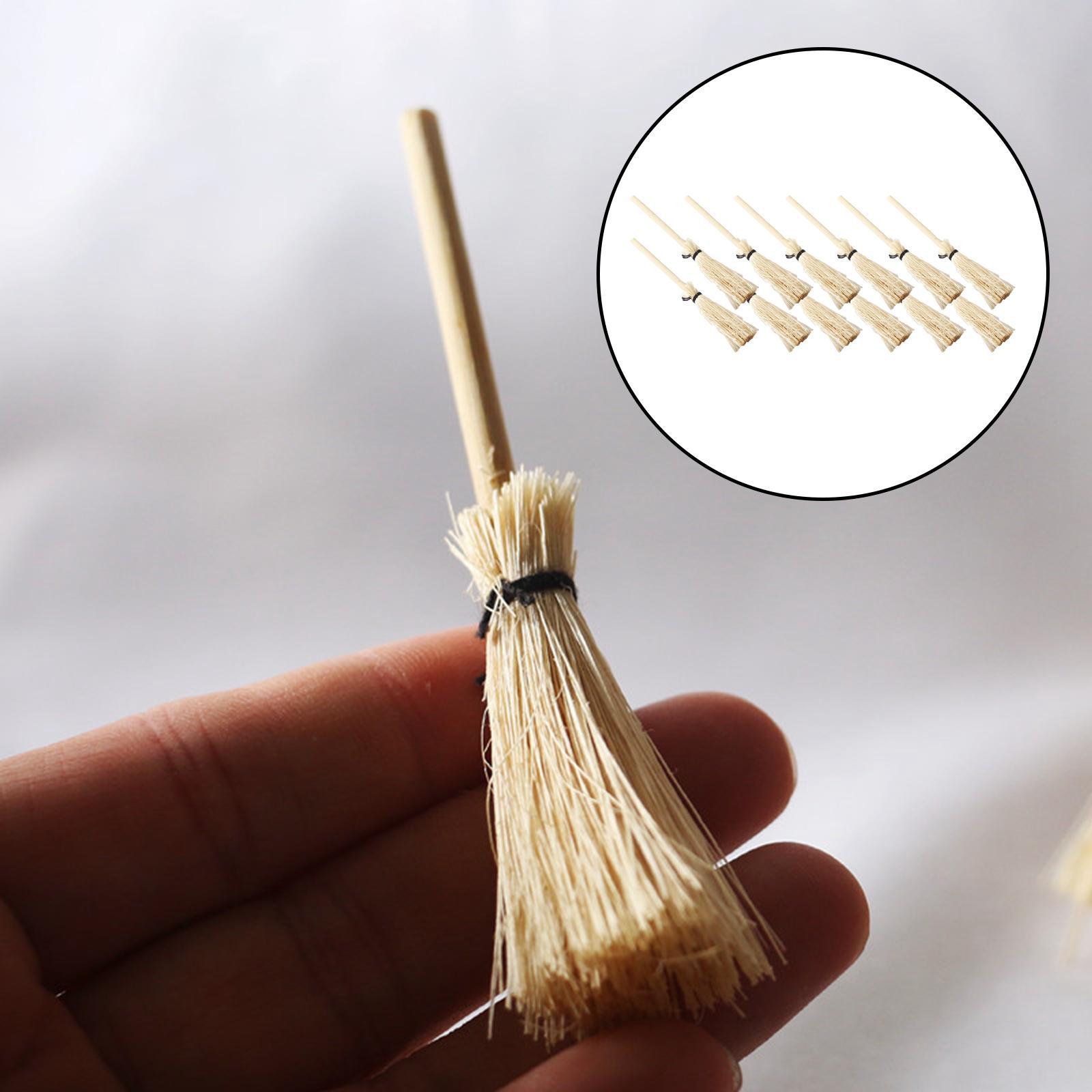 12 Pieces Dollhouse Miniature Broom Dollhouse Decoration for Dollhouse