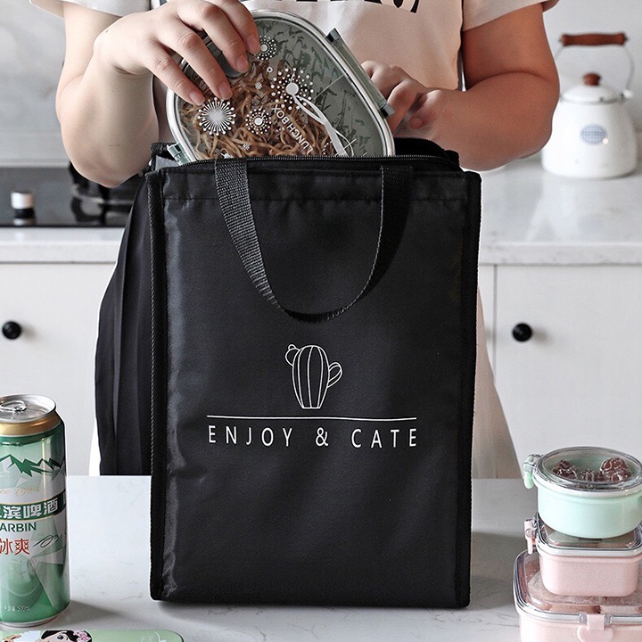 Túi Đựng Hộp Cơm Giữ Nhiệt Nóng Lạnh Đựng Camen Thức Ăn Văn Phòng Thời Trang - Hàng Chính Hãng