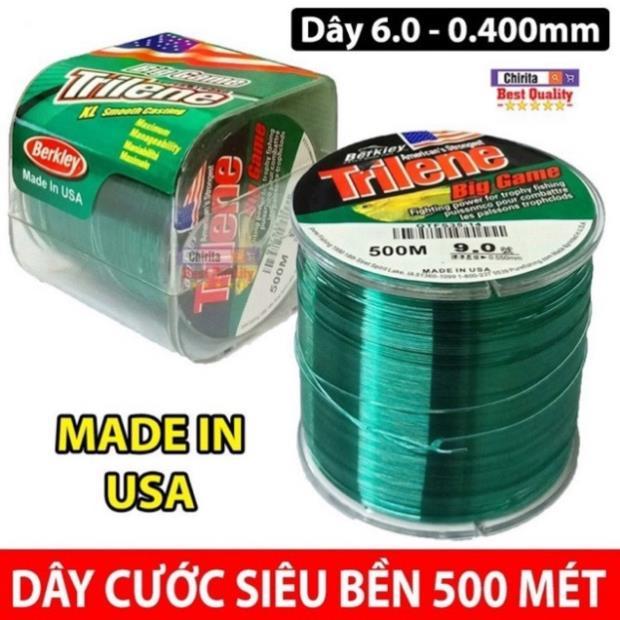 Cước câu cá siêu bền loại dài 500m hàng mỹ TRILENE Big game tàng hình cước câu cá hàng nhập khẩu chất lượng giá rẻ