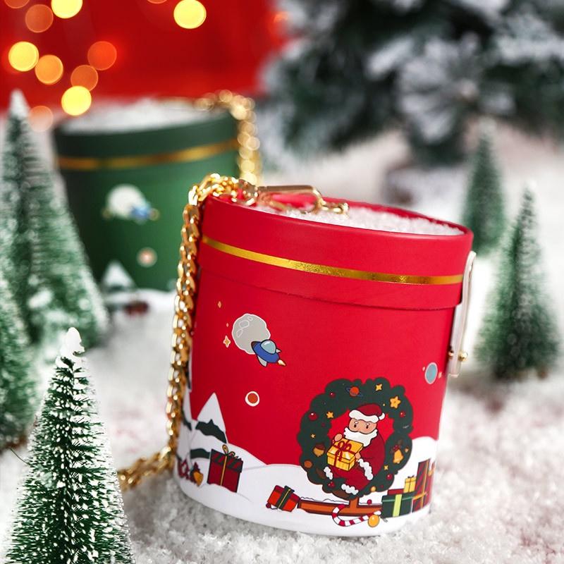 Hộp rỗng đựng trái cây/quà giáng sinh hình tròn tiện lợi