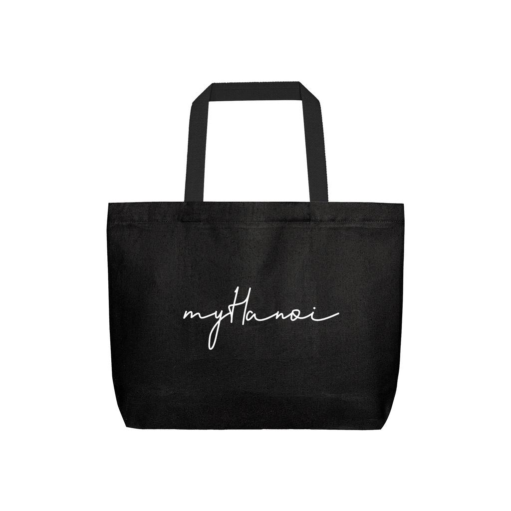 Túi Tote Vải Canvas Cao Cấp - Size lớn, Dây đeo không nhăn, Có khóa kéo, Ngăn phụ bên trong - My Hanoi Ver 1