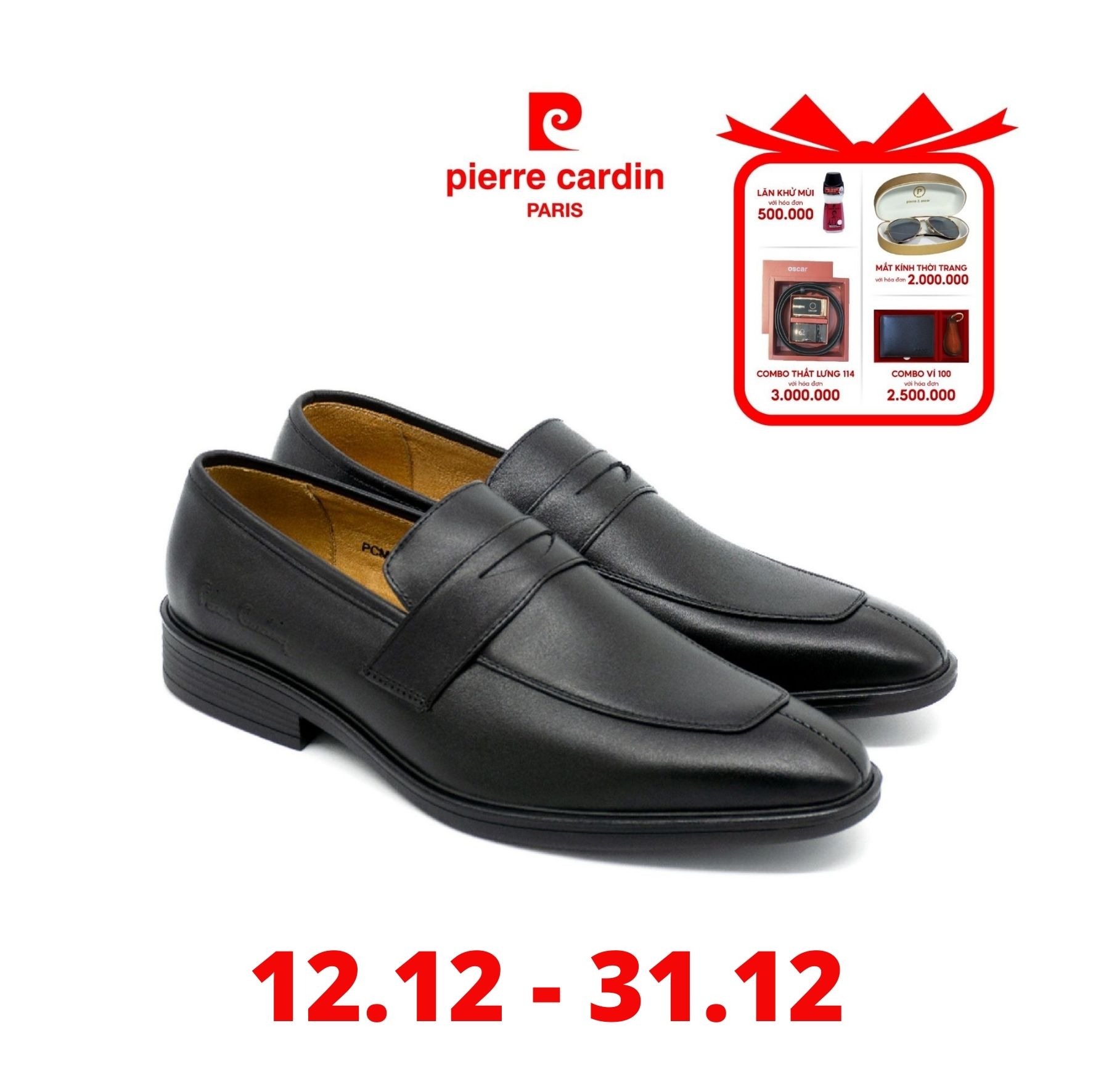 Giày tây nam Pierre Cardin PCMFWLD311BLK màu đen