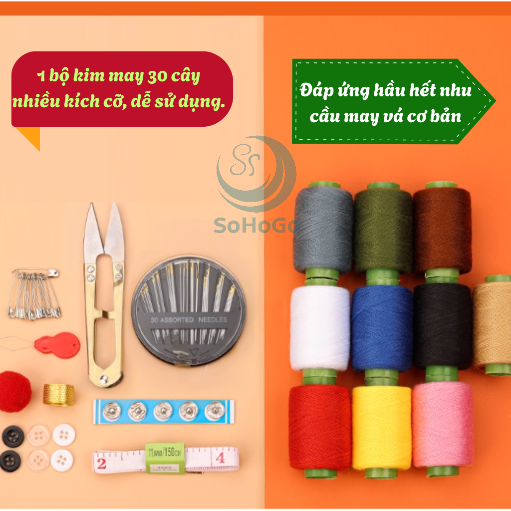Bộ Kim Chỉ Tiện Dụng Cho Mọi Nhà -Hộp Dụng Cụ Khâu Vá Mini Cao Cấp-Bộ Chỉ May Vá Mini