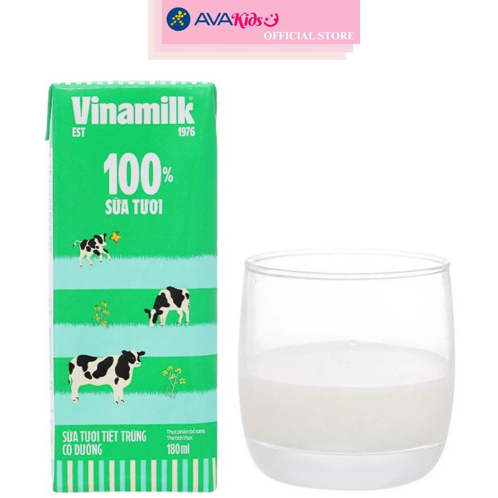 Lốc 4 hộp sữa tươi tiệt trùng Vinamilk có đường 180 ml (từ 1 tuổi)