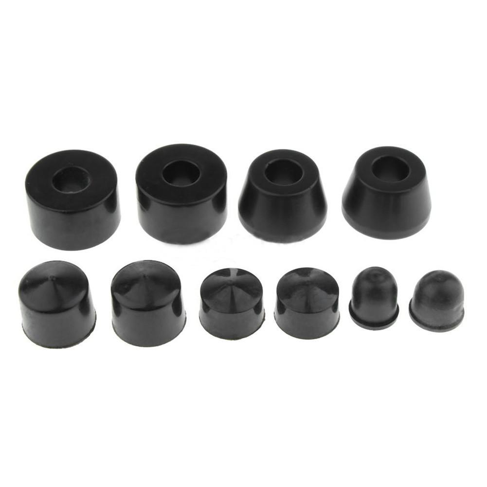 10PCS xe tải bánh xe ống lót bao gồm toàn bộ ván trượt xe tải xây dựng lại bộ dụng cụ rửa ống lót ống đệm pivot cốc hấp thụ cho ván trượt Color: Black
