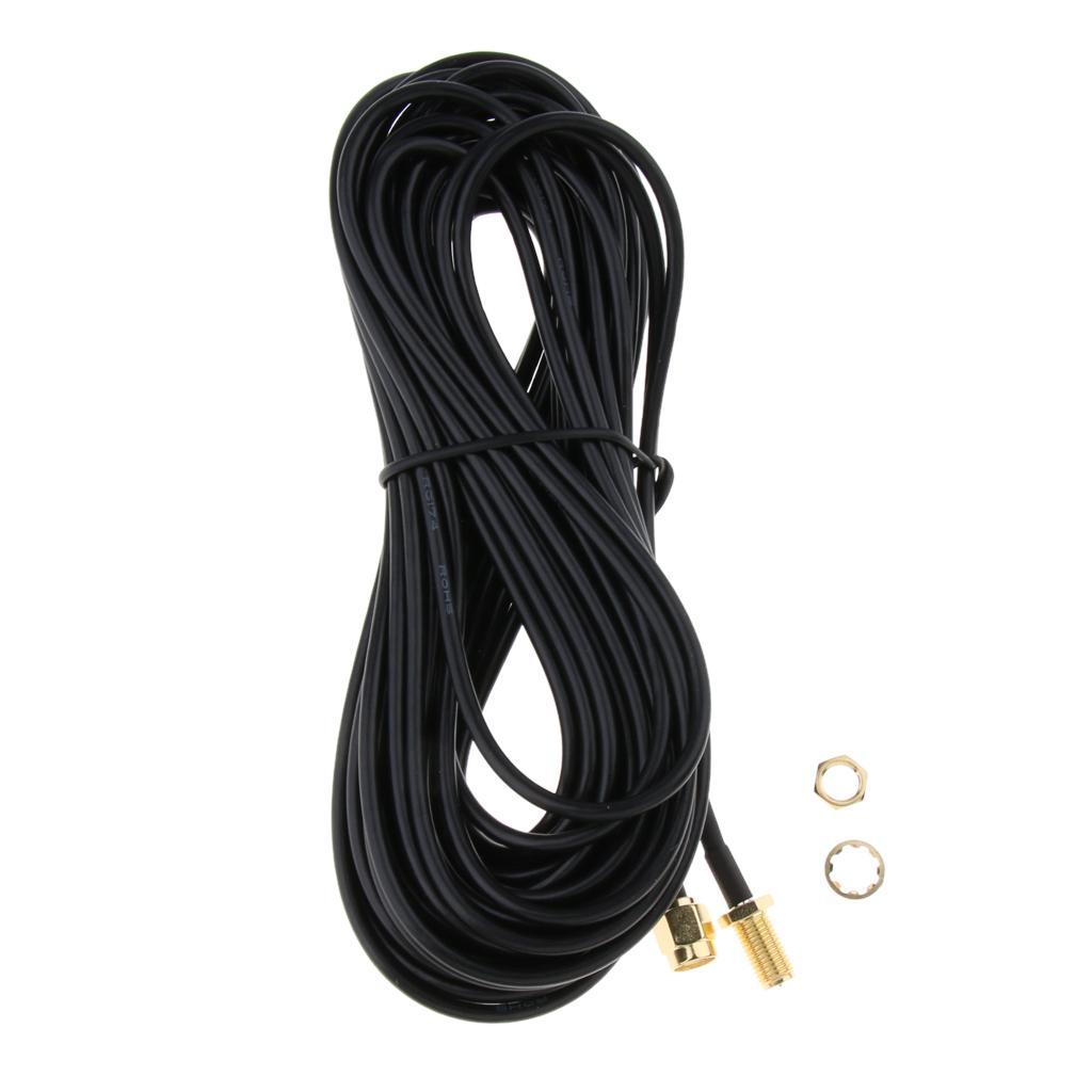 2x RG174 RP-SMA Male to Female Extension Cable 50Ohm for WLAN Wifi Antenna