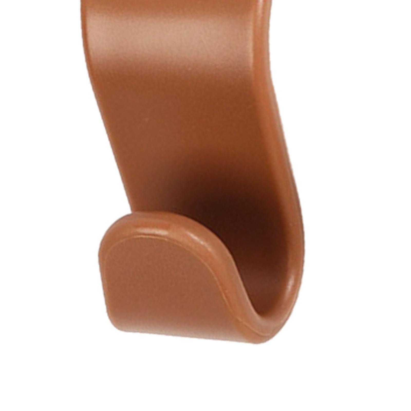 Car Headrest Hooks Seat Back Organizers Hanger for Handbag Grocery Bag Brown