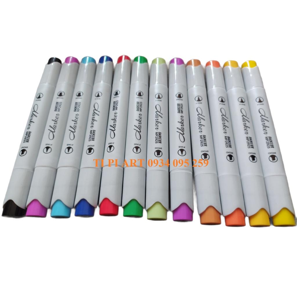 Bộ 12 màu Marker BAOKE MP2925 - TẶNG TÚI ĐỰNG BẰNG DA