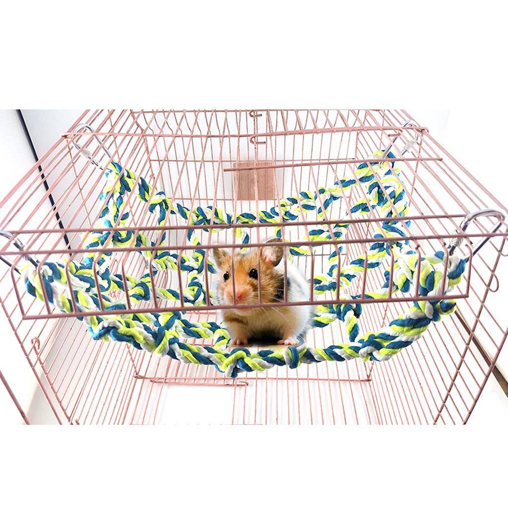 Pet Bird Parrot Cage Rope Net Hammock Swing Toy Small Animal Activity Toy