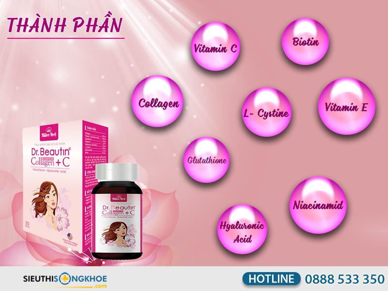 Viên uống đẹp da Dr.Beautin Super Collagen + C - Bổ sung Collagen cho da căng sáng và chống lão hoá