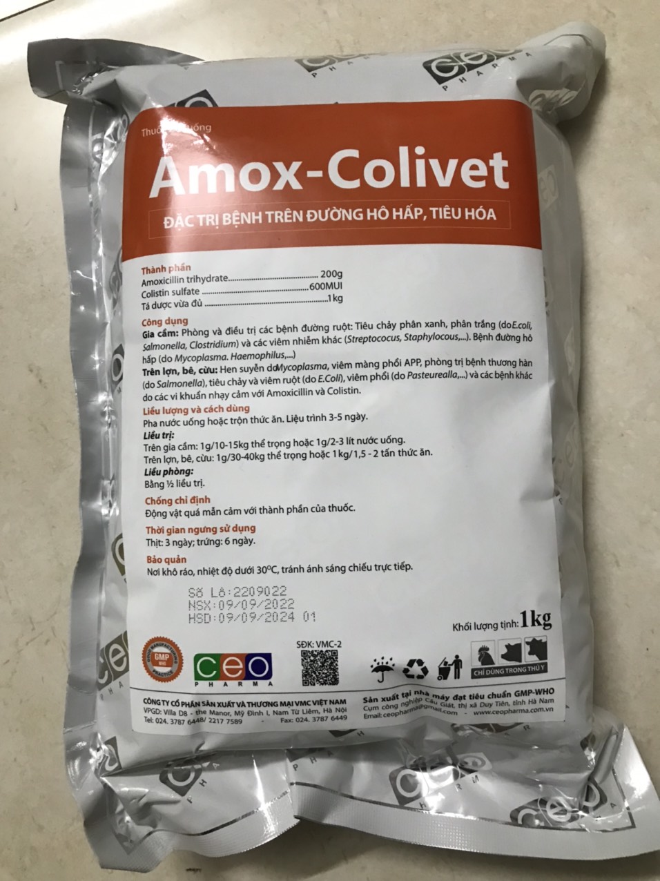 Amox colivet/amoxcoli dùng cho chó, mèo, gia súc, gia cầm