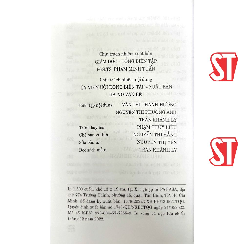 Sách - Luật Thi Hành Án Hình Sự Hiện Hành