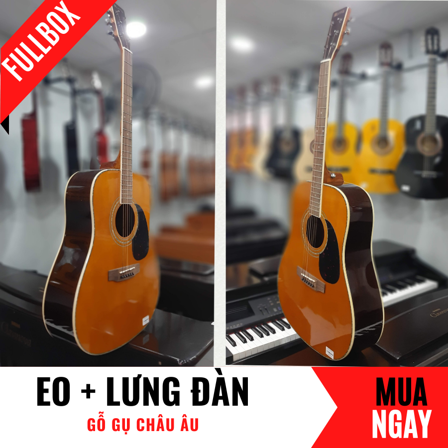 Đàn Guitar Acoustic Morris Bằng Gỗ Đàn Hương Cao Cấp + Phụ Kiện (Size 4/4)