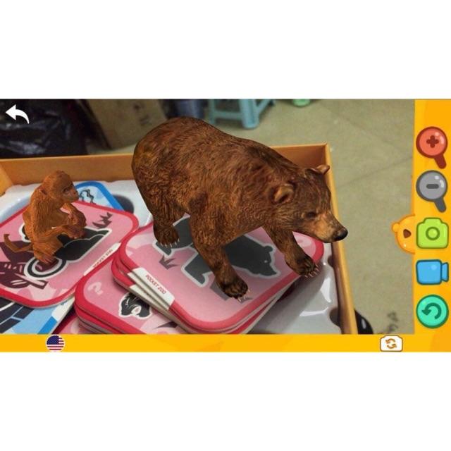 Bộ thẻ hình ảnh animal 4D hình con vật - Neobear Pocket Zoo – Thẻ 4D vườn thú ảo (Fancy zoo)