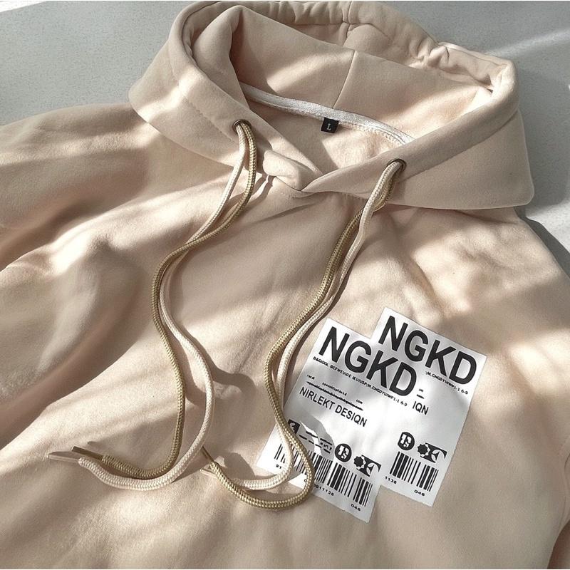 Áo khoác nỉ bông Hoodie Zip in chữ NGDK ngược form rộng unisex nam nữ (Ảnh thật/Có sẵn)