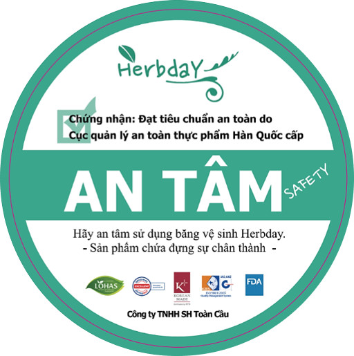 Băng vệ sinh Ban đêm - Ngày nhiều Large Size Thảo dược Herbday - 28cm