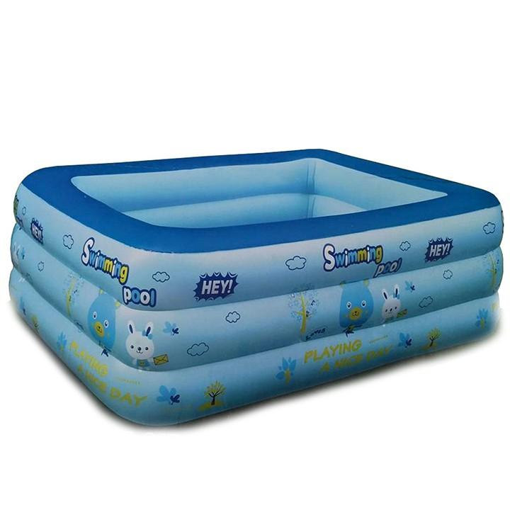Bể bơi phao bơi bơm hơi 1m8 cho trẻ - 3 tầng loại dày