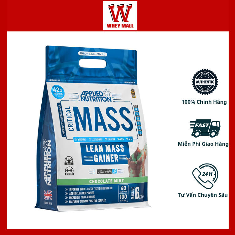 Critical Mass (40Serving) 6Kg Thực phẩm bổ sung Dinh Dưỡng Tăng Cân Nhanh Cao Cấp Cho Người Gầy