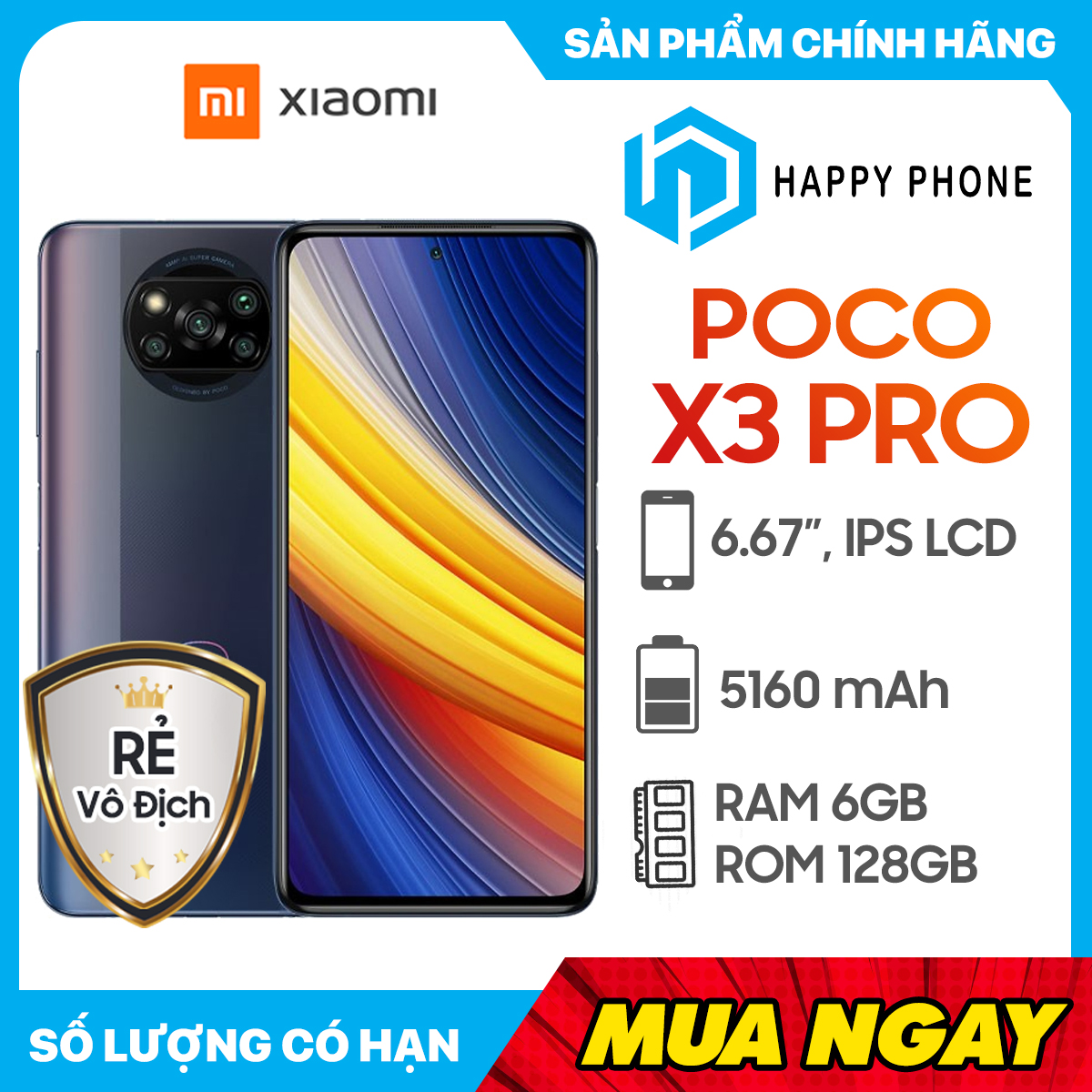 Điện thoại Xiaomi POCO X3 Pro (6GB/128GB) - Hàng chính hãng