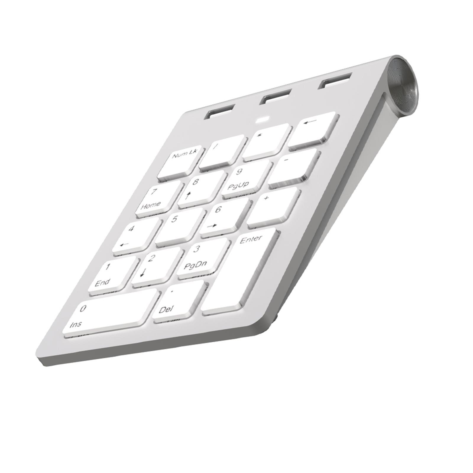 Wired USB Numeric Keypad 3 USB 2.0 Hubs Portable Num Pad for PC Showcase