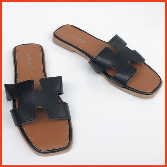 TLG Dép Thời Trang Nữ Da PU Cao Cấp Quai Ngang Chũ H Lót Dép Mềm Êm 21307