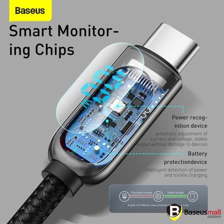 Baseus -BaseusMall VN Cáp sạc nhanh C to C 100W Baseus Display Fast Charging Data Cable (Hàng chính hãng