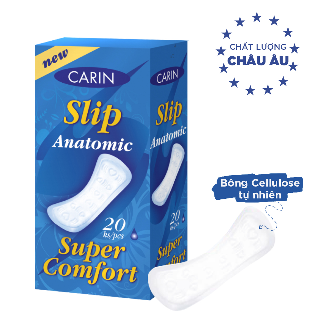 Combo Băng vệ sinh đặt trong Carin Tampon Normal + 1 BVS hàng ngày Carin Slip Anatomic Super Comfort 20