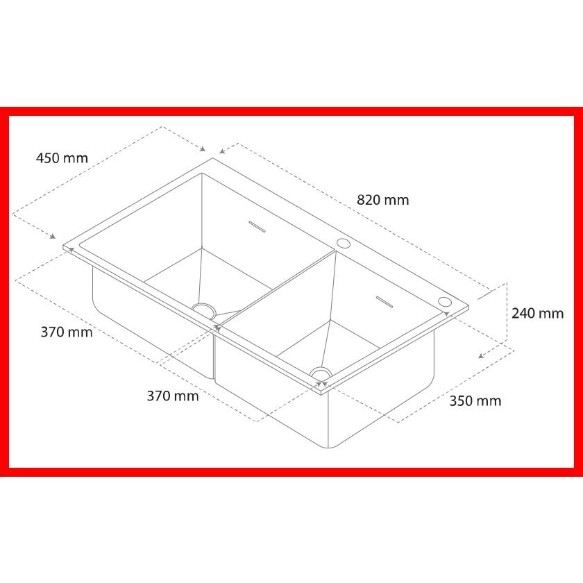 Chậu rửa 2 hố cân phụ kiện đi kèm chât liệu Inox 304 cao cấp mã GC.QD8248 thương hiệu GERARI