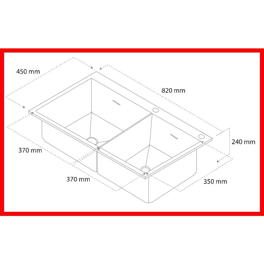 {CHÍNH HÃNG} Chậu rửa 2 hố cân phụ kiện đi kèm chât liệu Inox 304 cao cấp mã GC.QD8248 thương hiệu GERARI