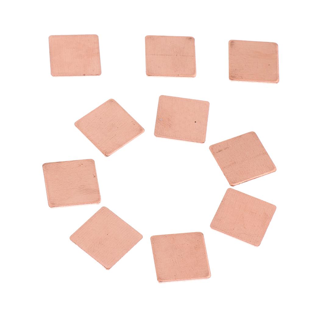10 Pieces IC Chipset Cooler Thermal Heatsink Copper Pad Shim Size 15 x 15 mm for Raspberry Pi