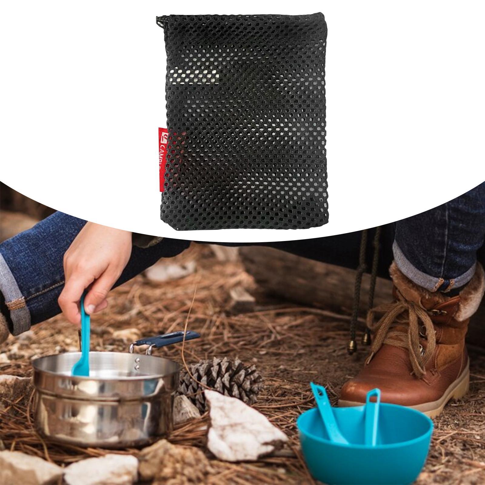 Small Drawstring Bag Tableware Storage Bag Cutlery Bag Travel Organizer Bags Camping Pouch for Picnic Outdoor Hiking Barbecue