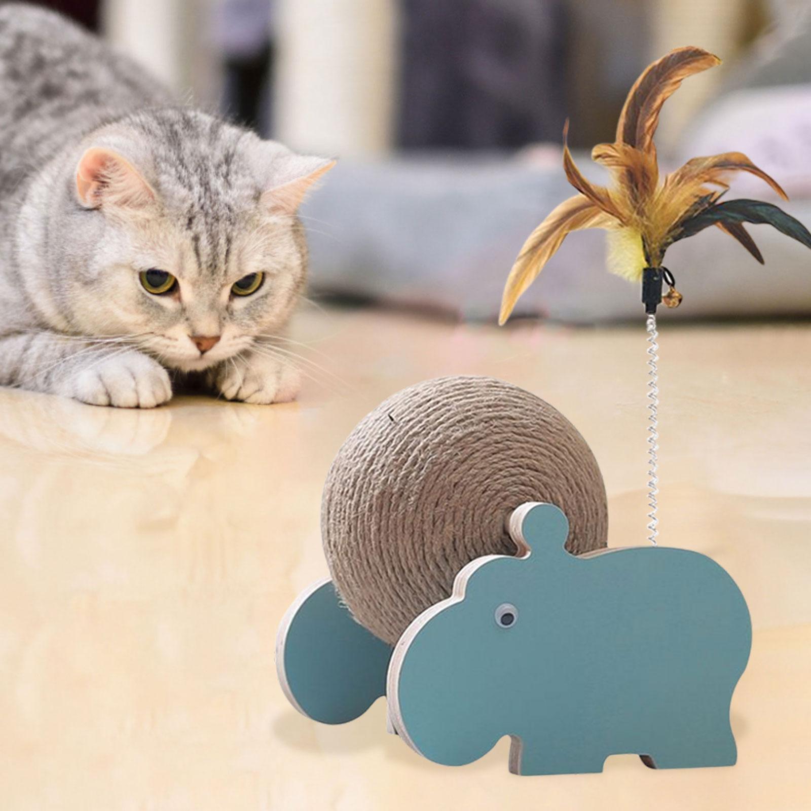 2Pcs Cat Scratching Ball Scratcher Toy Interactive Exercise Wooden Cats