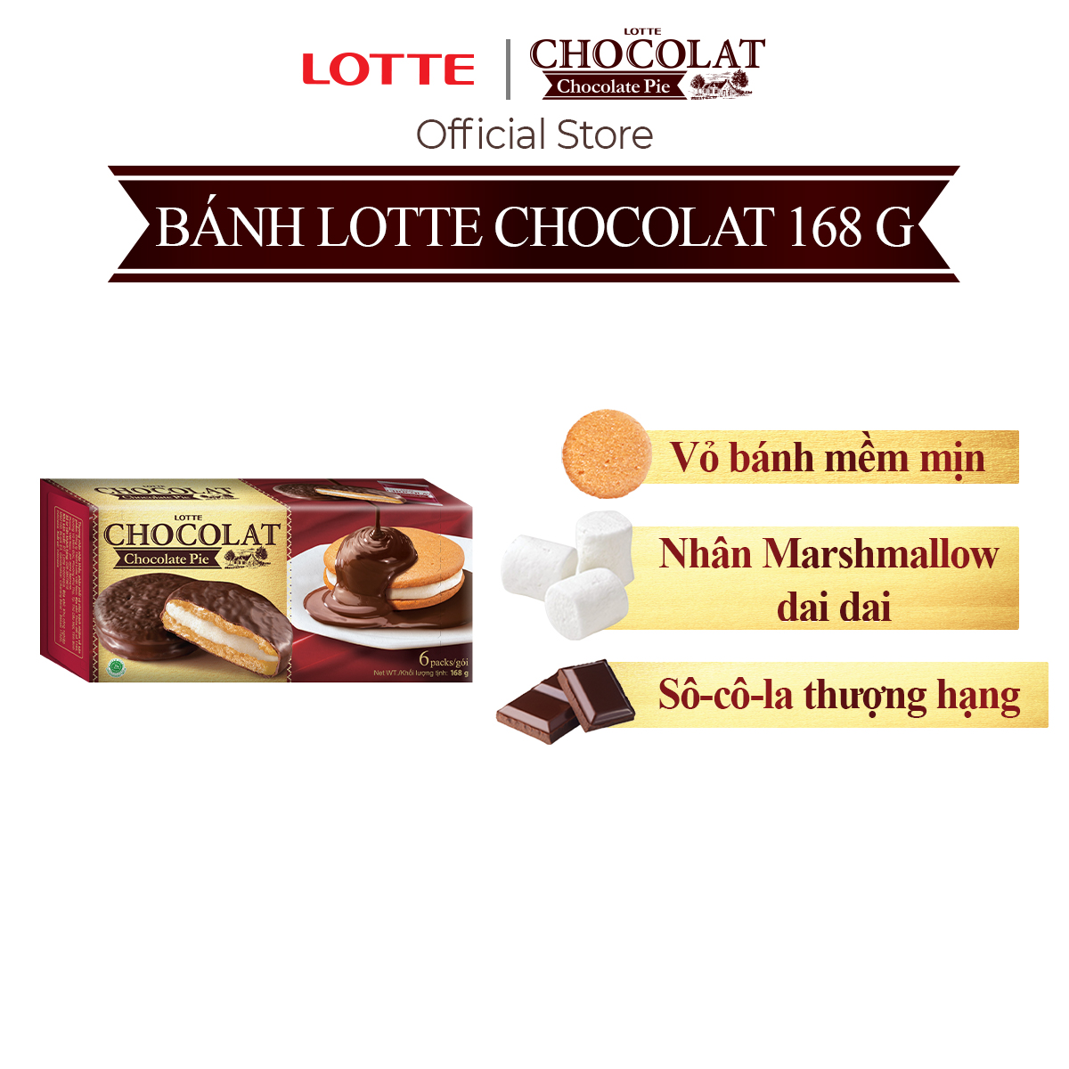 Bánh Lotte Chocolat 168 g
