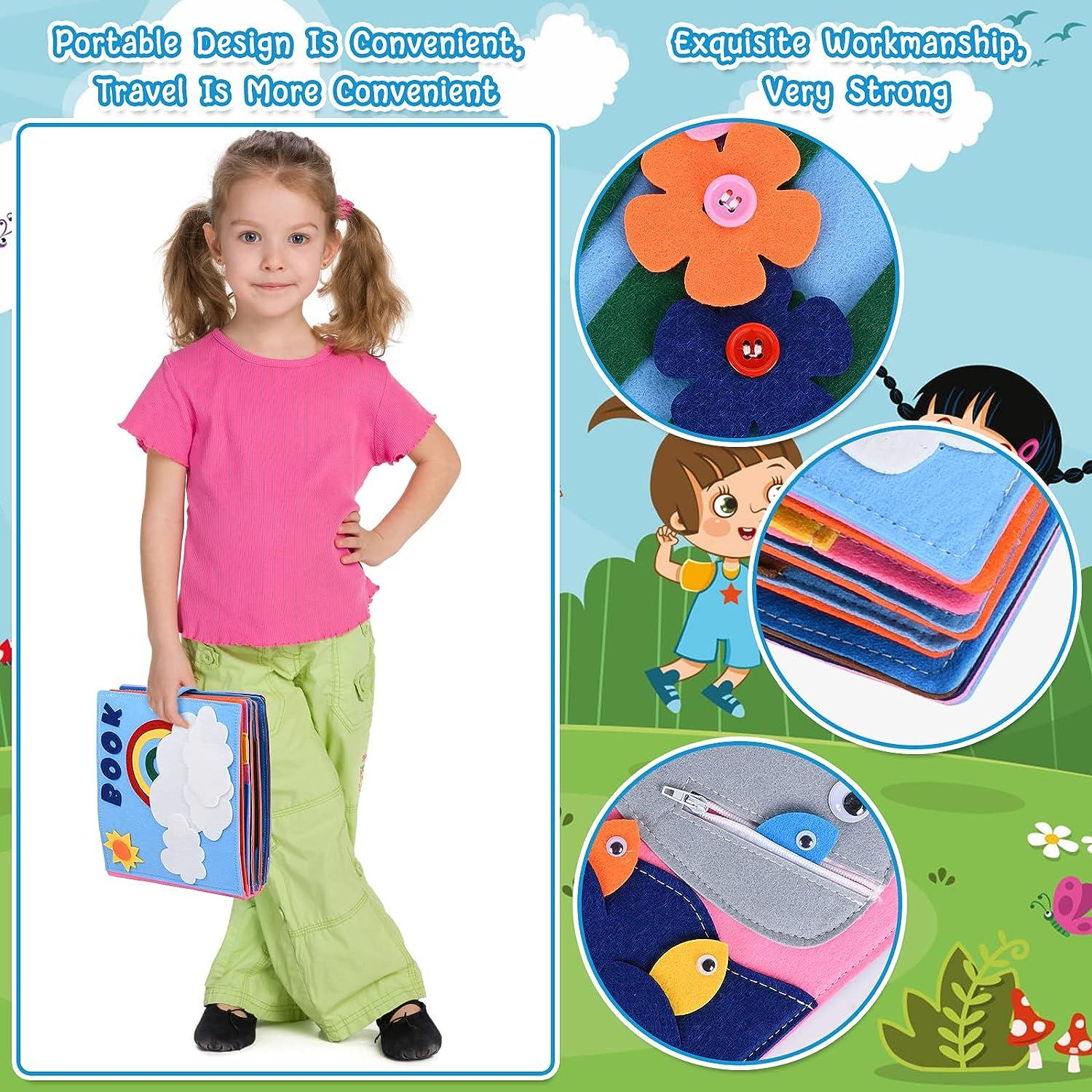 Cuốn sách yên tĩnh, đồ chơi cảm giác 3D, đồ chơi Montessori, Montessori Sách yên tĩnh, Học đồ chơi kỹ năng sống cho bé gái 1 2 3 3