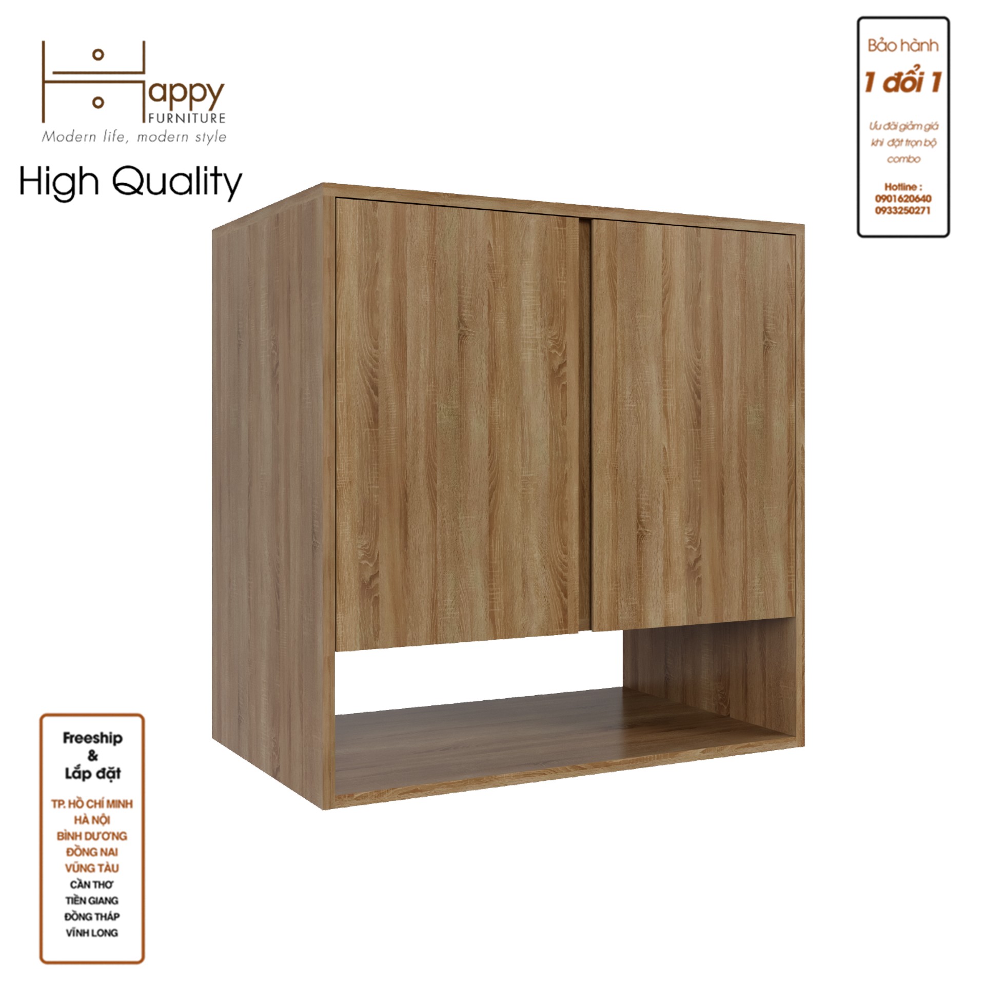 SCANDINA, Tủ đựng đồ 2 cánh mở ,80cm x 45cm x 80cm , TCM_095