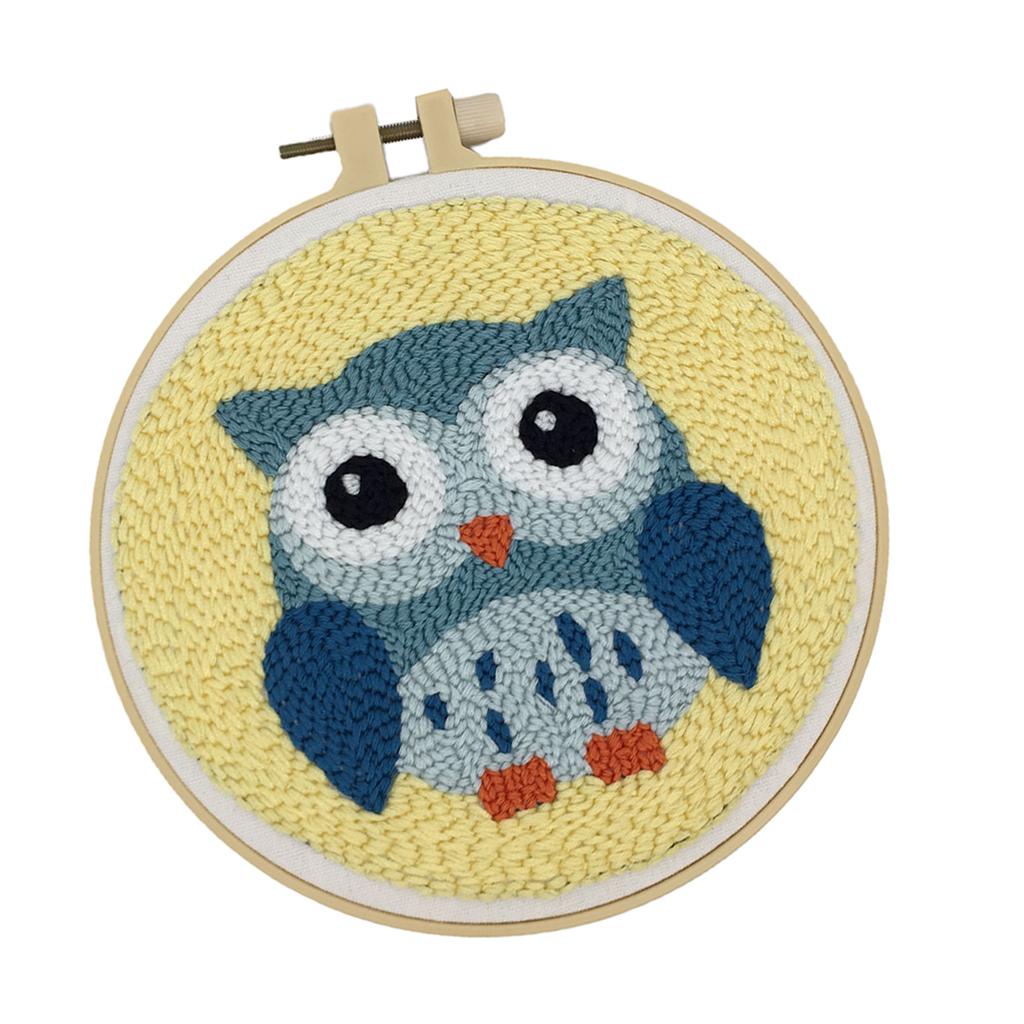 3Set Animal Pattern Punch Needle Embroidery Kits Punch Needle Pen DIY Needlework