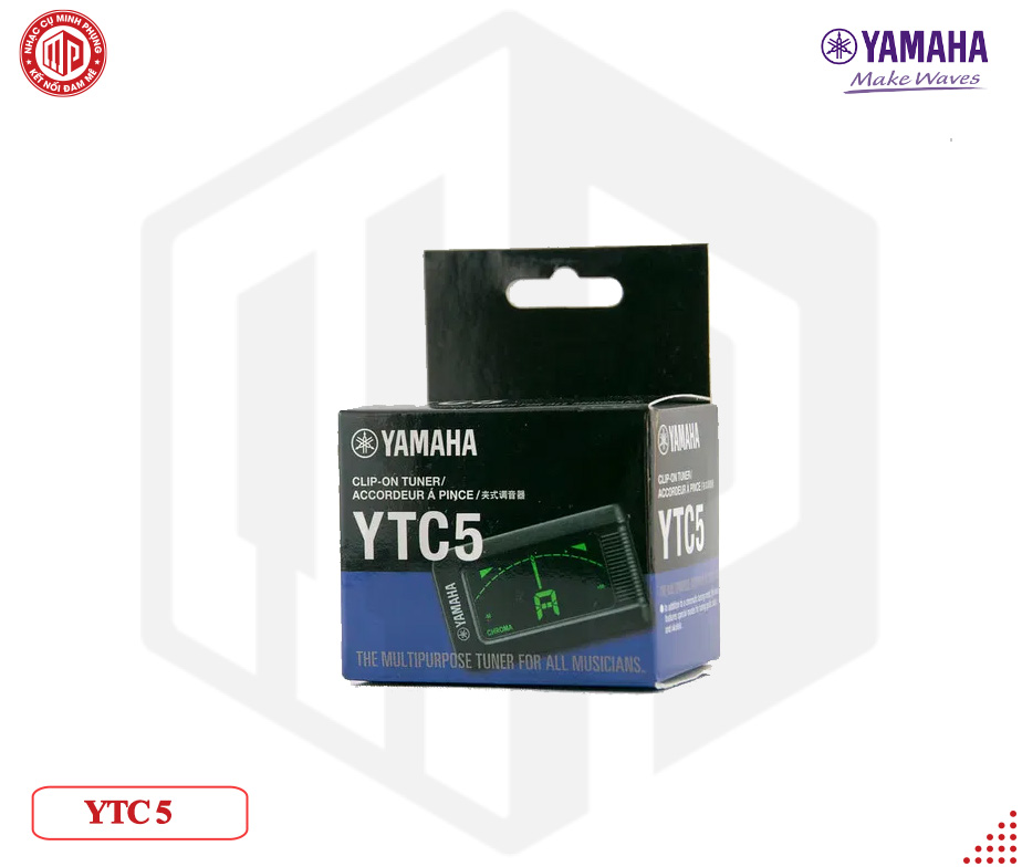 Máy lên dây/ Máy chỉnh dây/ Clip chỉnh âm/ Clip Tuner - Yamaha YTC5 - Dành cho Chromatic, Guitar, Bass, Ukulele - Có kèm pin - Hàng chính hãng