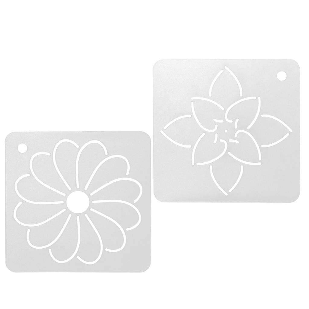 2x Flower Drawing Template Stencil for Quilting Embroidery Patchwork Sewing