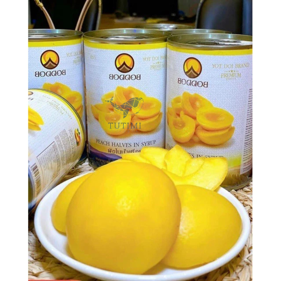 Đào Ngâm Thái BODDOB - Đào Ngâm Đóng Hộp - 820g