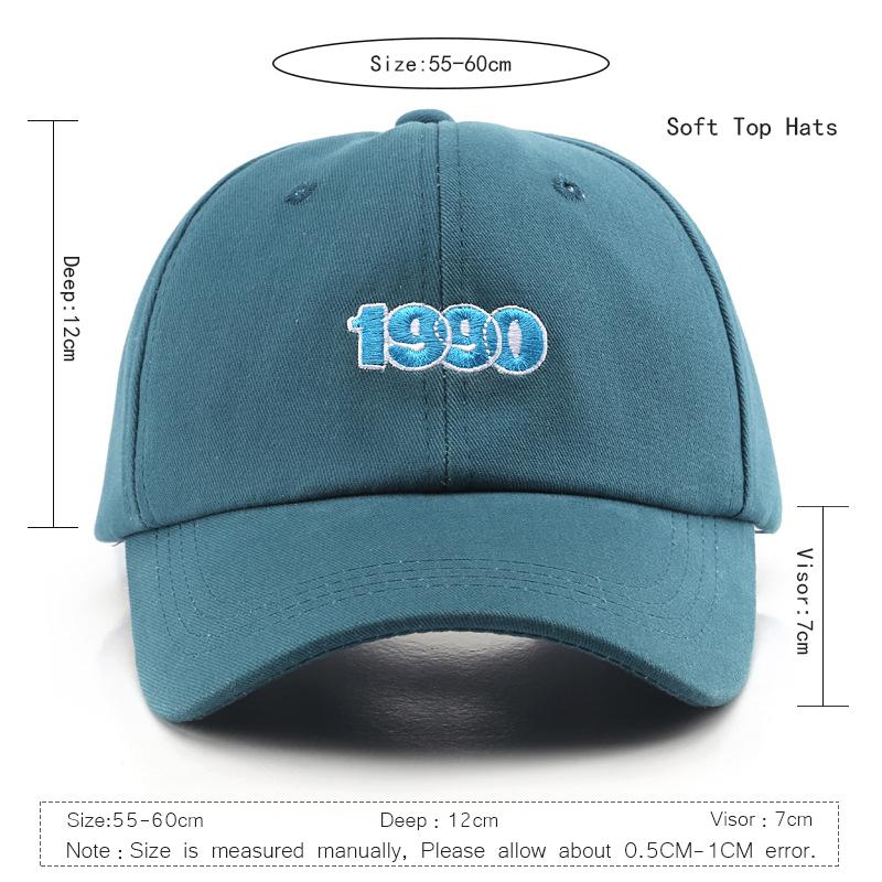 Sleckton Cotton Basketball Cap cho nữ và nam thời trang 1990 Mũ thêu mũ Snapback Casual Summer Soft Top Sun Cap unisex Color: Navy Size: Adjustable